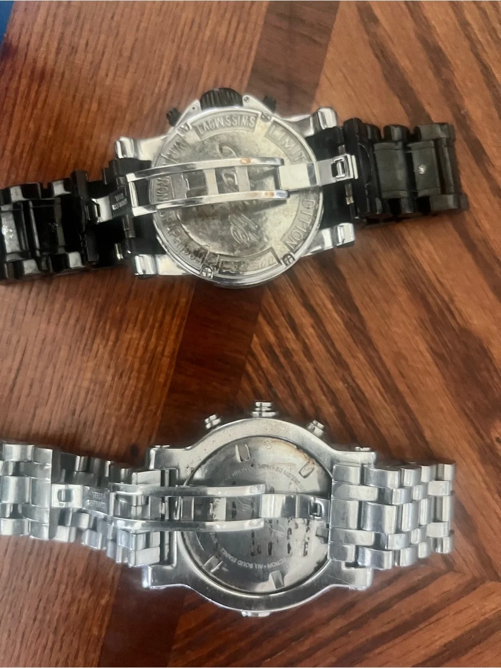 Michele Silver-Tone Men’s Chronograph Watch with Black Dial